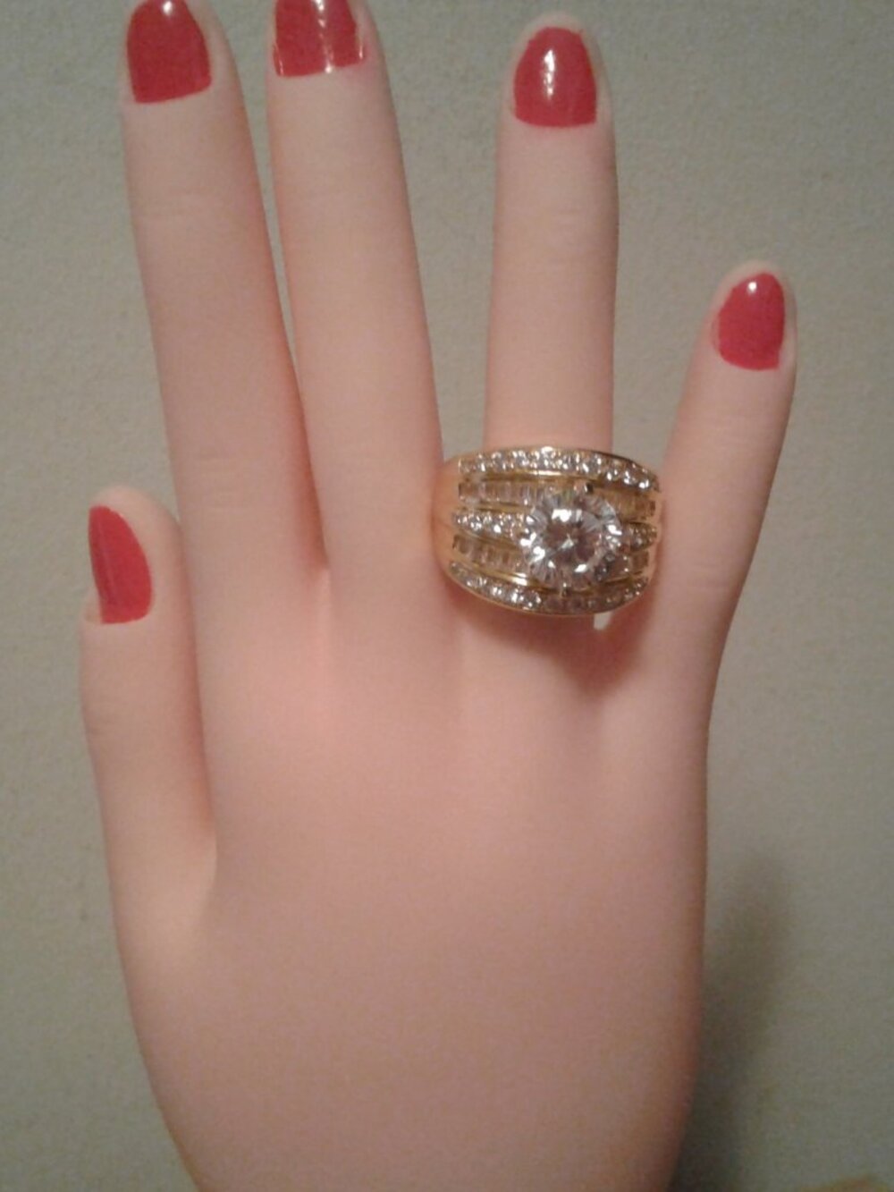 BLD077Y Bella Luce NEW Dillenium Cut Center Design 18K YGP Ring 9.39ctw. Sz.11